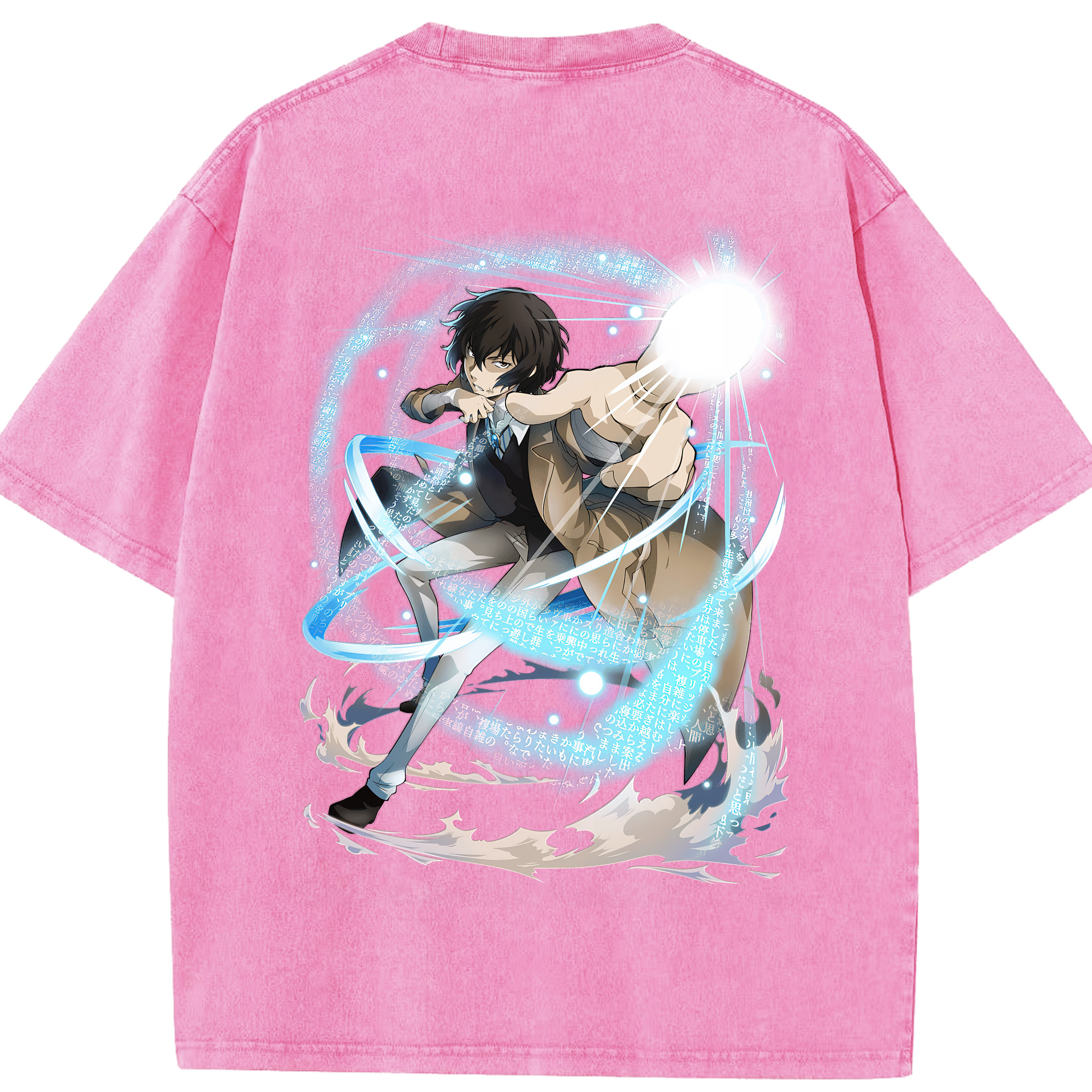 （画像用） 文豪ストレイドッグス Bungo Stray Dogs 綿100% ヴィンテージ風 半袖Tシャツ（背面プリント）